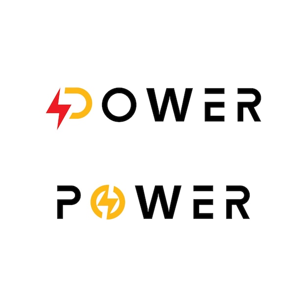 Buchstabe p power-logo-symbol-vektor-design