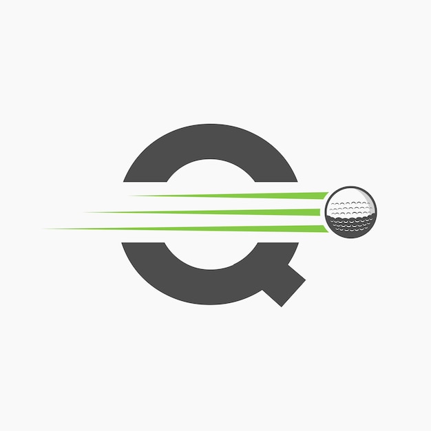 Vektor buchstabe q golf logo design initial hockey sport academy sign club symbol