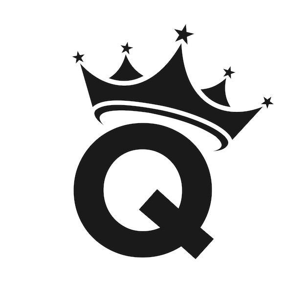 Buchstabe Q Kronen-Logo Kronen-Logo-Vorlage für Beauty Fashion Star Elegantes Luxusschild