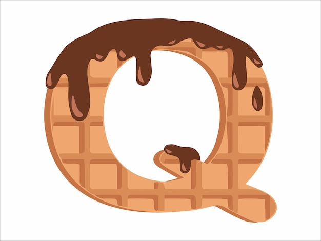 Buchstabe Q mit Schokoladen-Eis-Illustration