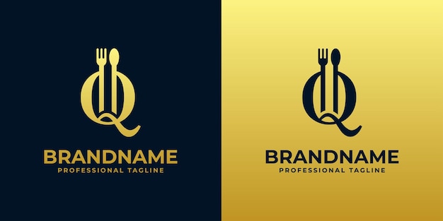 Buchstabe q restaurant-logo geeignet für jedes geschäft im zusammenhang mit restaurant-café-catering mit q-initialen