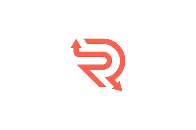 Buchstabe R oder RR-Pfeil-Logo-Design