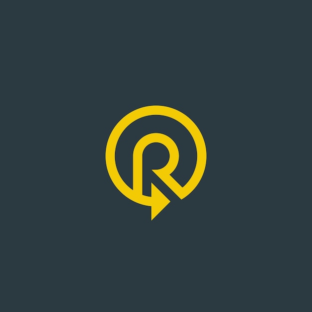 Buchstabe r reset-pfeil oder ein beliebiges re-logo-design, vektor, umschreibung, wiederbelebung usw