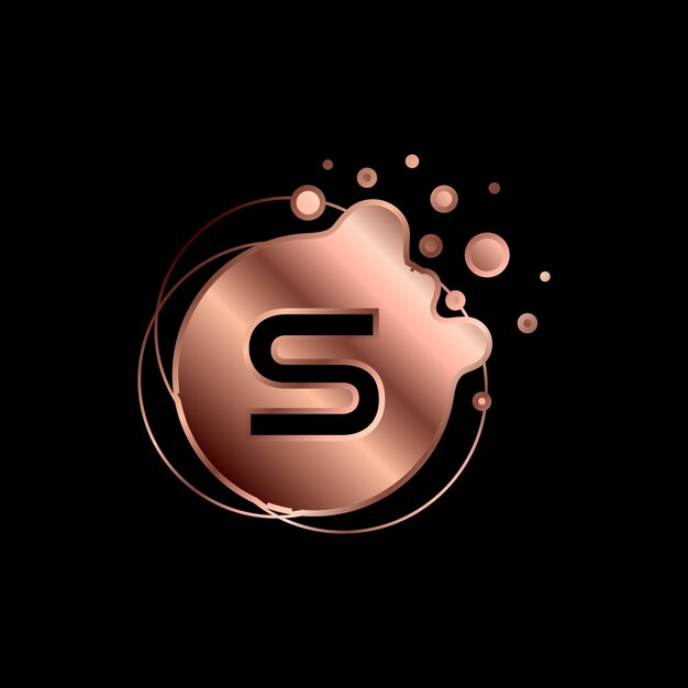 Buchstabe s initial cooper color liquid bubble modernes logo