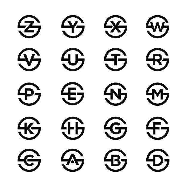 Vektor buchstabe s kombinations- und variations-symbol-sammlungen