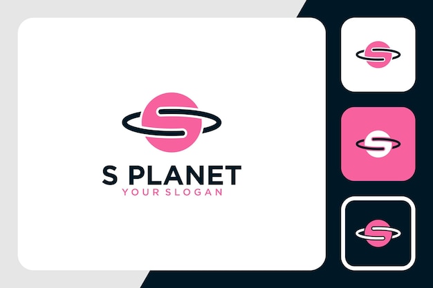 buchstabe s logo design mit planeteninspiration
