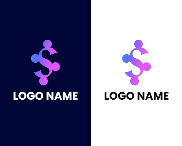 Buchstabe s mit tech-designvorlage für modernes logo