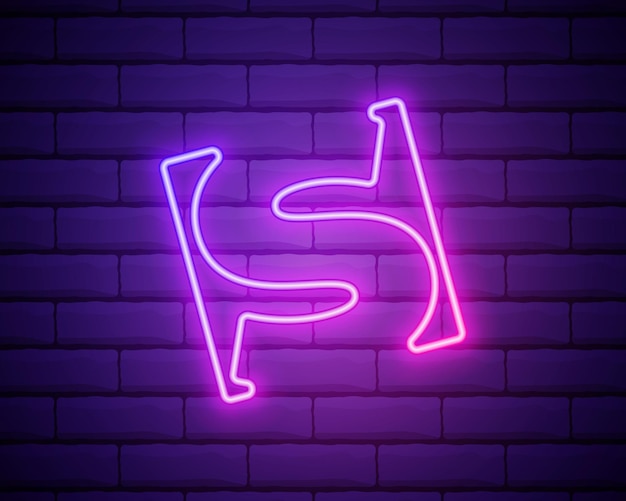 Buchstabe s neon designvorlage für das anfängliche logo-symbol eleganter moderner luxus-premium-vektor isoliert auf ziegelwand