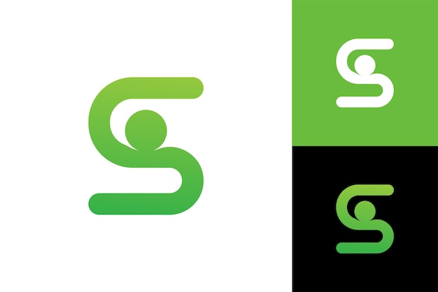 Buchstabe S Person Logo Template Design Vektor