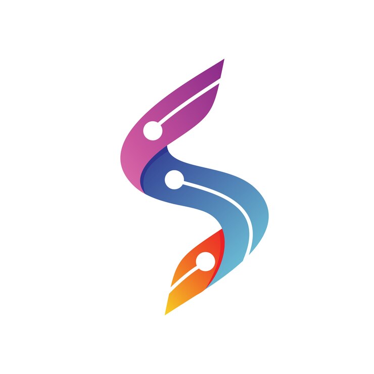 Buchstabe S Tech Logo Vektor
