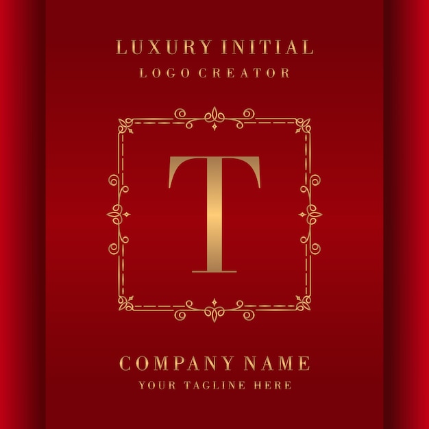 Buchstabe t luxus premium logo monogramm design
