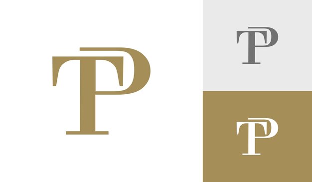 Buchstabe TP anfänglicher Monogramm-Logo-Designvektor