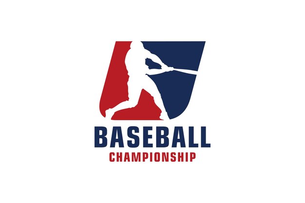 Buchstabe U mit Baseball-Logo-Design Vektor-Design-Vorlagenelemente für Sportteams