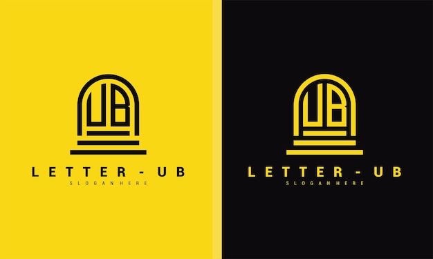 Buchstabe ub logo symbol designvorlage premium-vektor premium-vektor