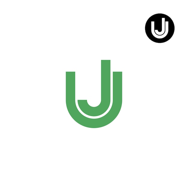 Buchstabe UJ JU Monogram Logo Design Einfach