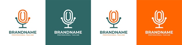 Buchstabe UQ oder QU Podcast-Logo, geeignet für jedes Geschäft im Zusammenhang mit Mikrofonen mit UQ- oder QU-Initialen