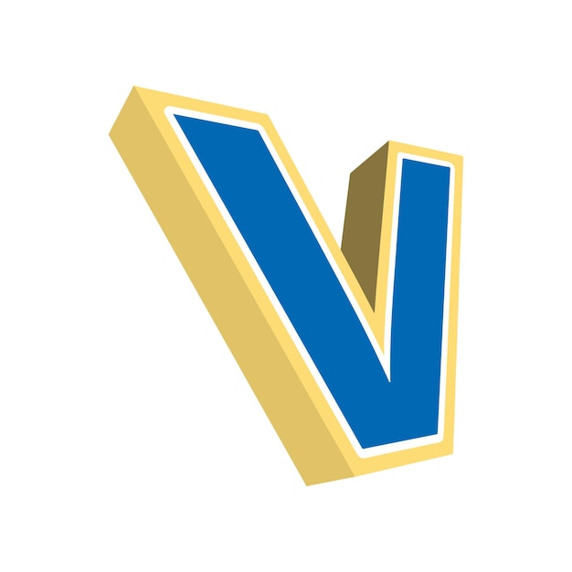 Buchstabe V 3D-Designvektor