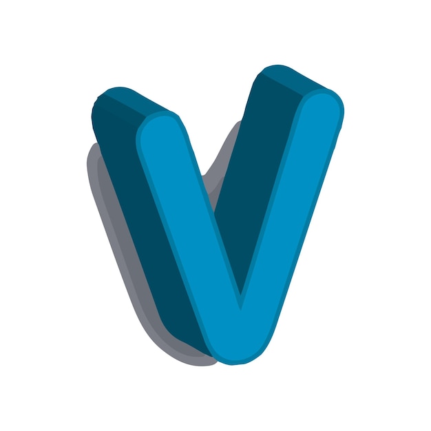 Buchstabe V 3D-Designvektor