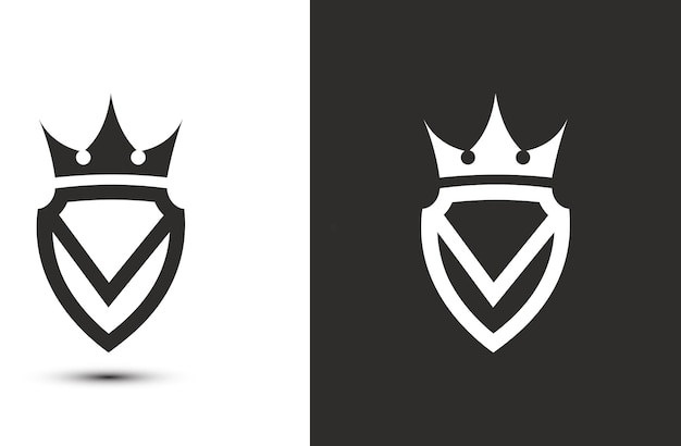 Buchstabe v initialen signatur-logo elegantes logo-symbol-vektordesign luxuriöses schild mit krone