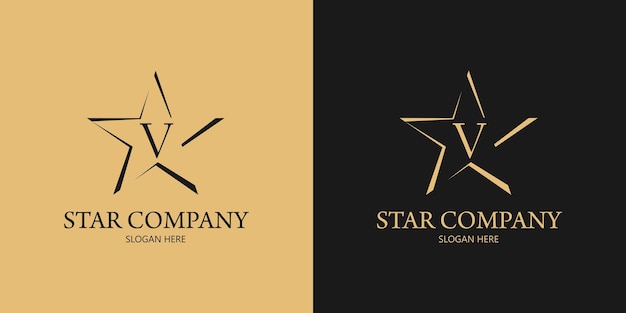Buchstabe v stern-logo-design