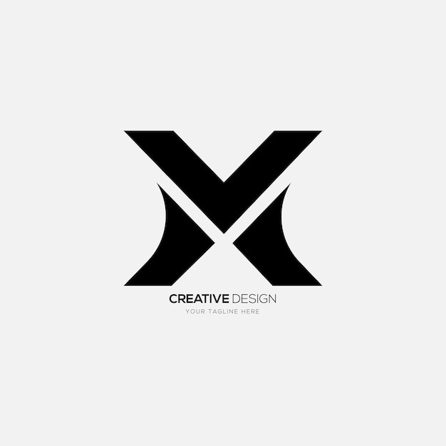 Buchstabe vmx anfängliche einzigartige Form modernes abstraktes Monogramm-Buchstaben-Markenlogo