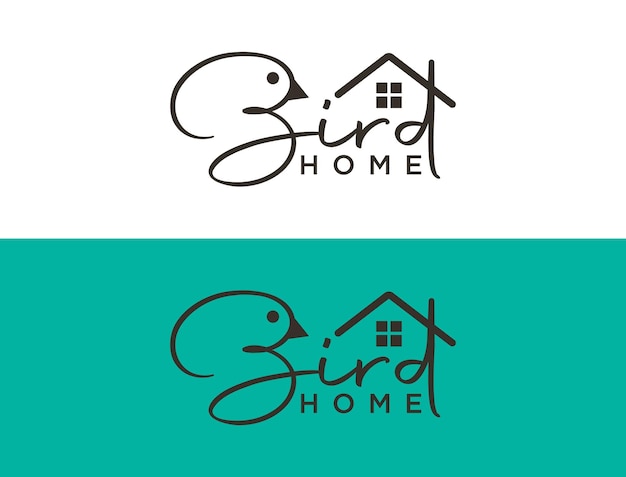 Buchstabe vogel home logo design vektor für immobilien wohnungsunternehmen konzept illustration