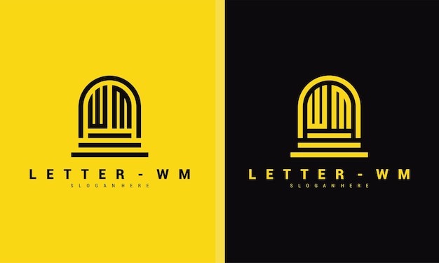 Buchstabe wm logo symbol designvorlage premium-vektor premium-vektor