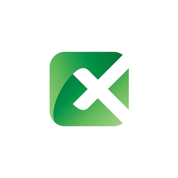 Buchstabe X in quadratischem Logo Vector