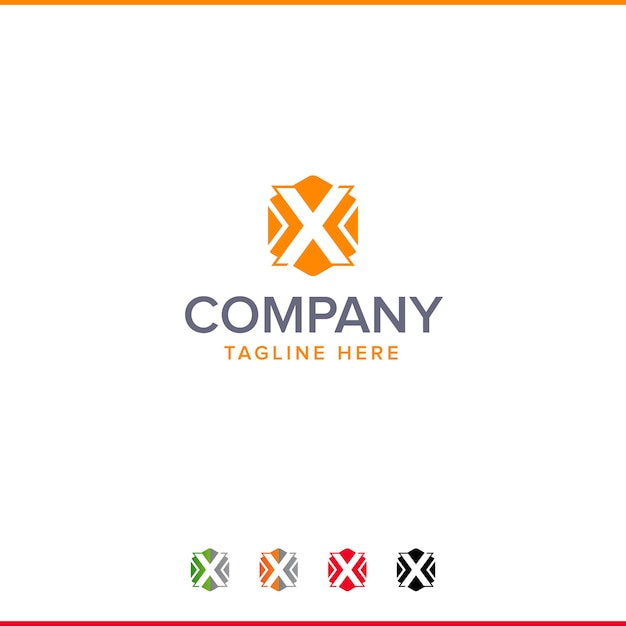 Buchstabe x-Logo-Design, Hexagon x-Logo-Design, kreatives x-Logo-Design, x-Brief-Logo