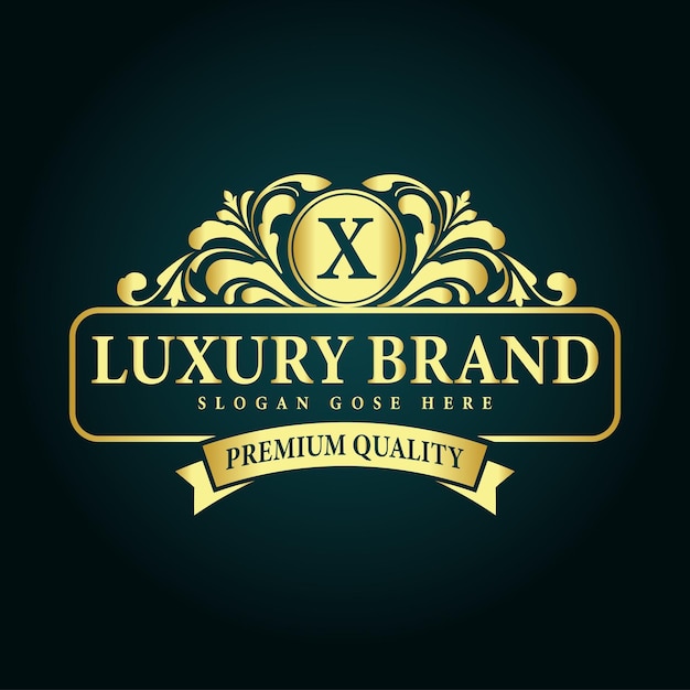 Vektor buchstabe x luxusmarken-logo-konzept für ihre königliche marke