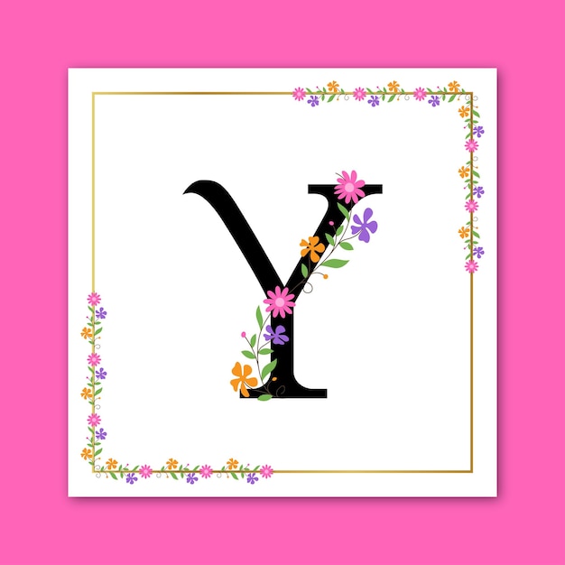 Vektor buchstabe y florales dekoratives logo-design