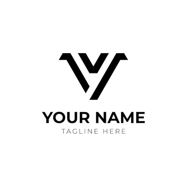 Buchstabe yv oder vy monogramm logo-designvorlage