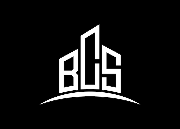 Buchstaben-bcs-gebäude-vektor-monogramm-logo-design-vorlage gebäudeform bcs-logo