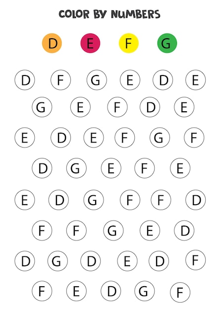 Buchstaben des alphabets entsprechend dem beispiel färben. mathe-spiel für kinder.