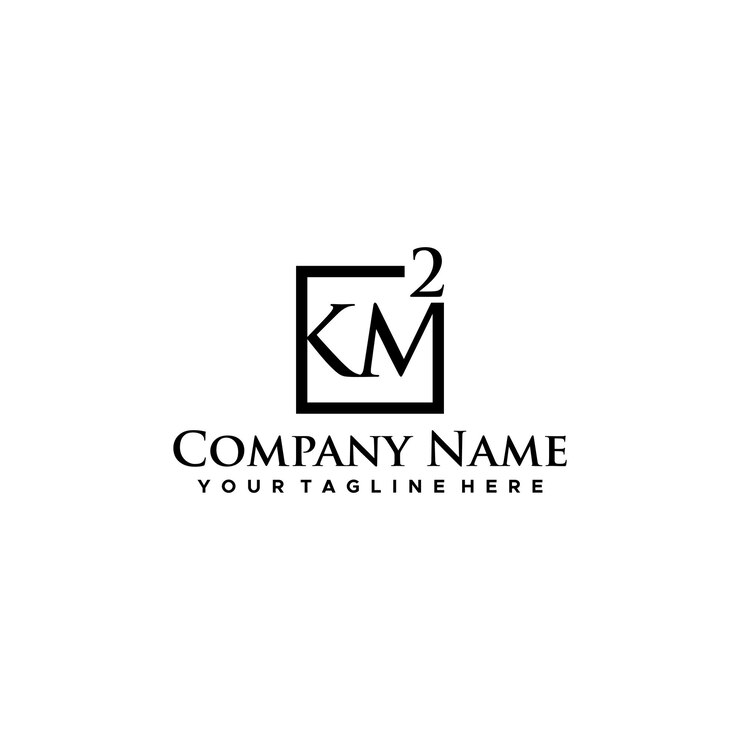 Vektor buchstaben des alphabets initialen monogramm-logo km mk k und m