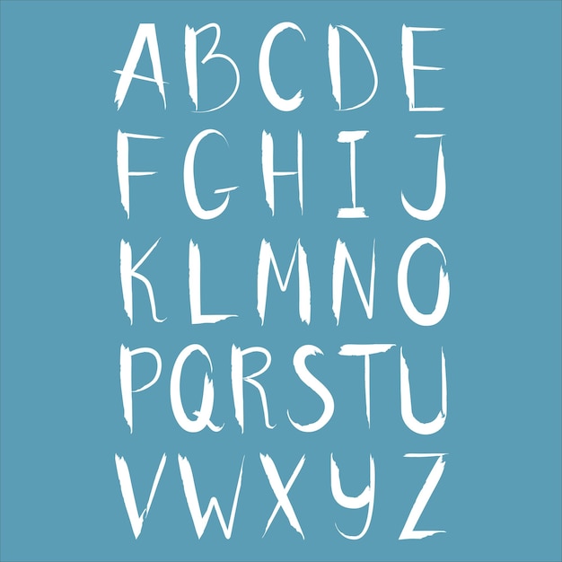 Buchstaben englische schriftart alphabet pinselstriche Premium Vektor