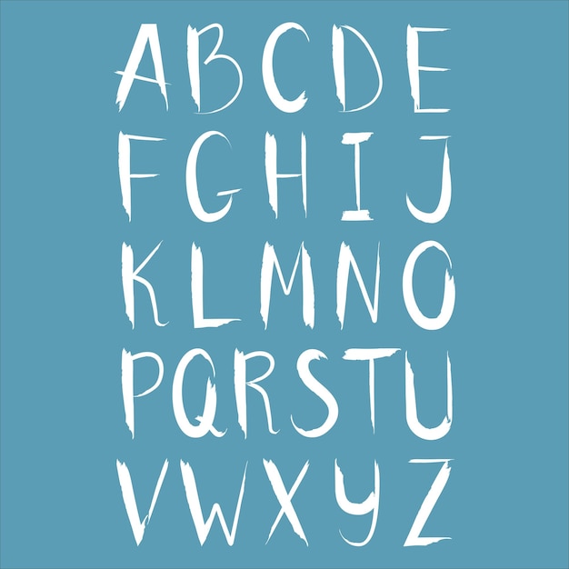 Buchstaben englische schriftart alphabet pinselstriche