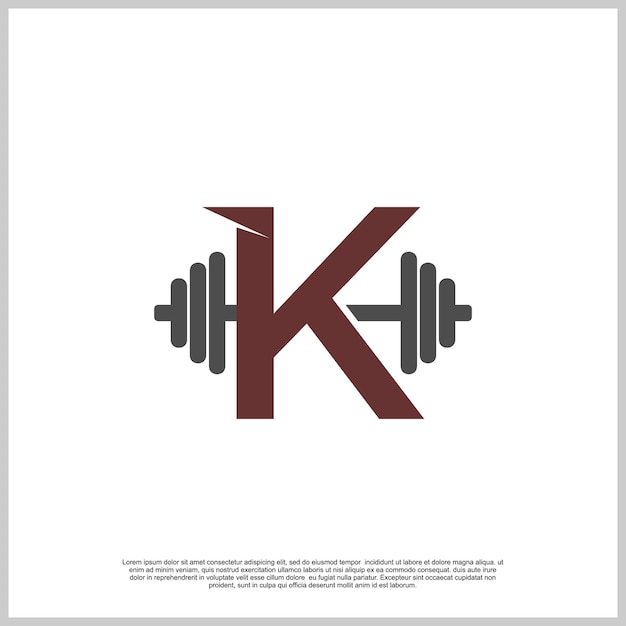 Buchstaben-Fitnessstudio mit Barben-Logo-Design-Vorlage, einzigartiges Konzept Premium-Vektor