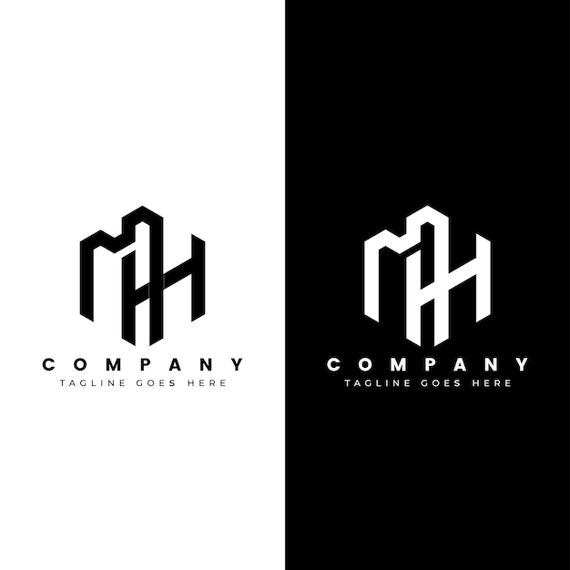 Buchstaben-hm- oder mh-logo-vorlage