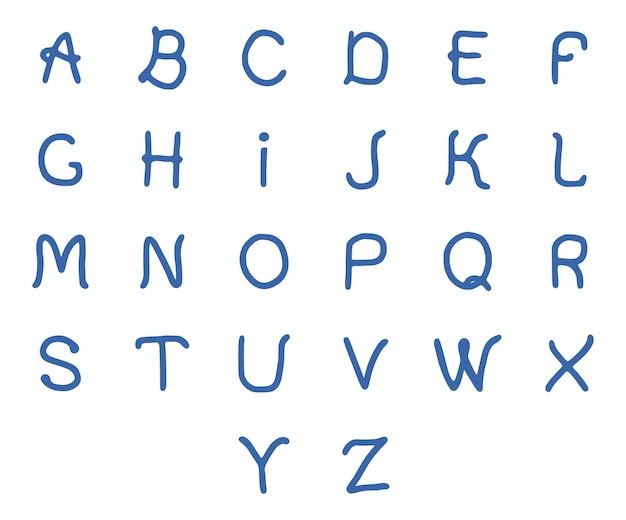 Buchstaben im doodle-stil vektor-cliparts für handgezeichnete buchstaben des alphabets