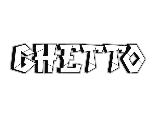 Buchstaben im ghetto-wort-graffiti-stil