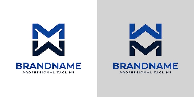 Buchstaben MW WM Monogram Logo für jedes Geschäft mit MW WM Initialen