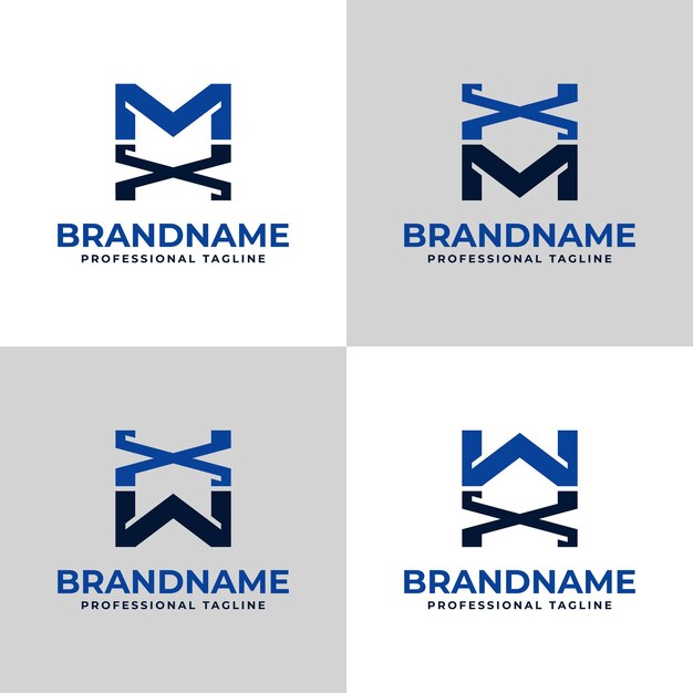 Buchstaben MX XM XW WX Monogram Logo für jedes Geschäft mit den Initialen MX XMXW WX