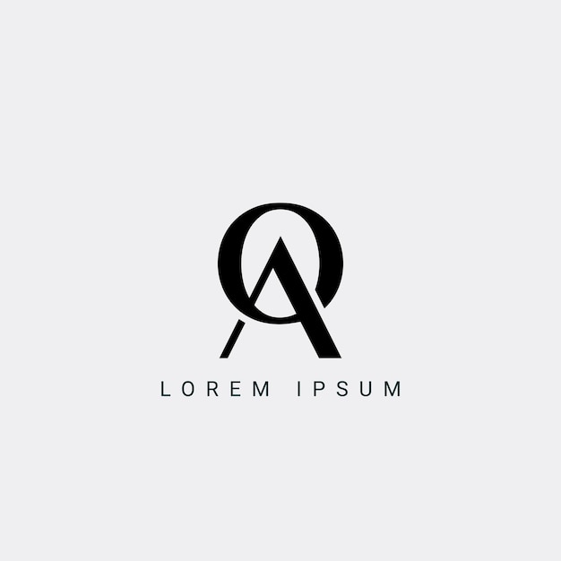 Buchstaben QA und AQ Monogram ursprüngliches Logo geometrisches modernes Gradientgrid-Logo