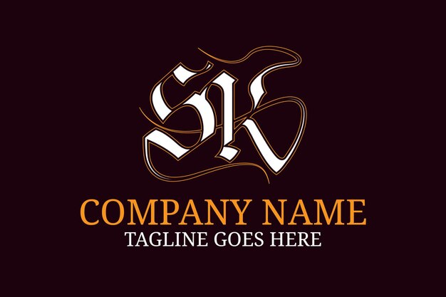 Buchstaben sk kreativer name initialen monogramm logo-design-vorlage