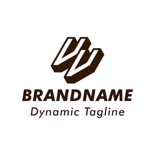 Buchstaben VV 3D-Monogramm-Logo geeignet für Geschäfte mit den Initialen VV