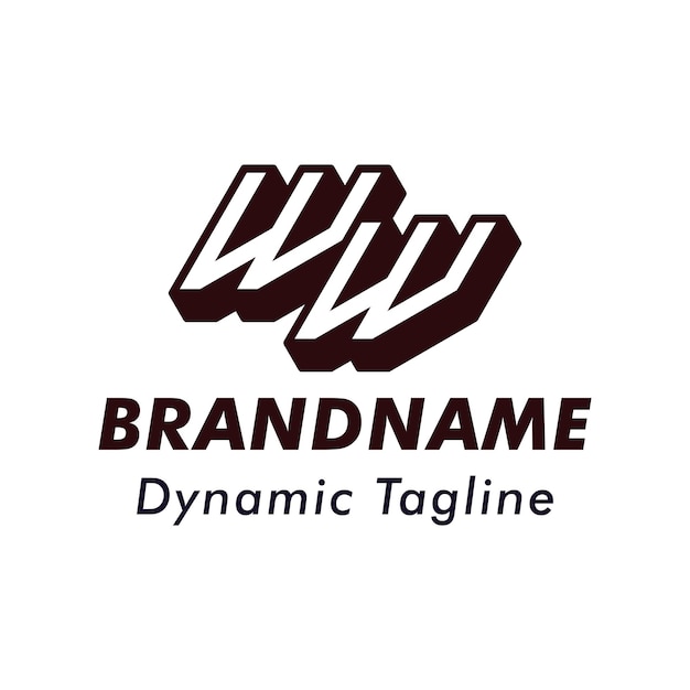 Buchstaben WW 3D Monogram Logo geeignet für Geschäfte mit WW-Initialen