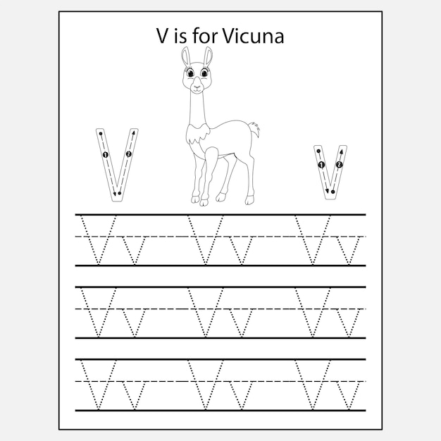 Vektor buchstabenverfolgung und farbarbeitsblatt für kinder