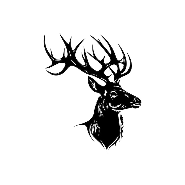 Buck Deer Logo Fantastischer einfacher Vektor von Buck Deer Ideal für Ihre Jagd-Logo-Aufkleber