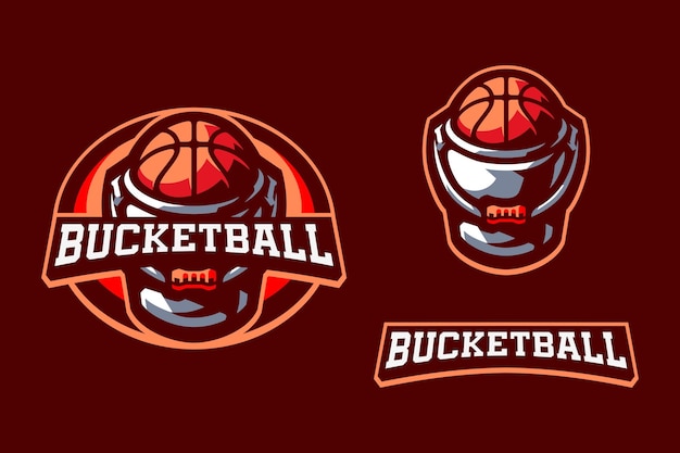 Vektor bucketball-sport-logo